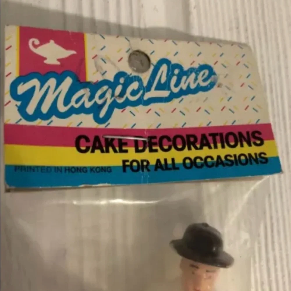 Vintage Magic Line Fly Plastic Fisherman Cake Decoration 3.5